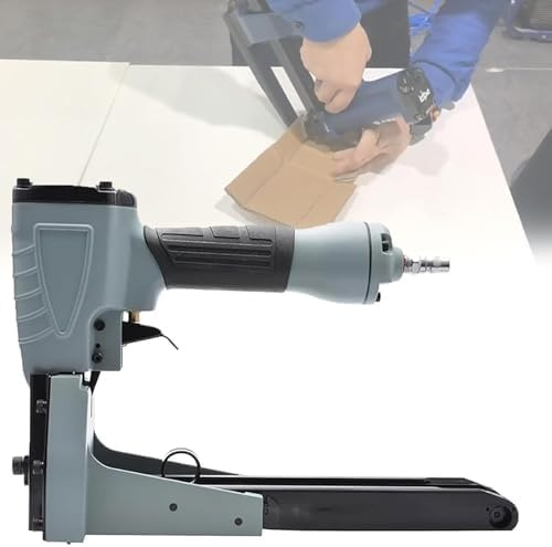 Pneumatic Staple Gun for Cardboard & Carton, Adjustable Depth, 35mm Nail Width, Ideal for Folding Boxes, Lightweight