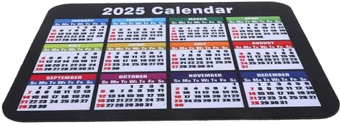 WRITWAA Alfombrilla de Ratón Antideslizante para Calendario 2025 Ordenador Base de Goma y Tela Jiaji, Adecuado para Oficina y Hogar