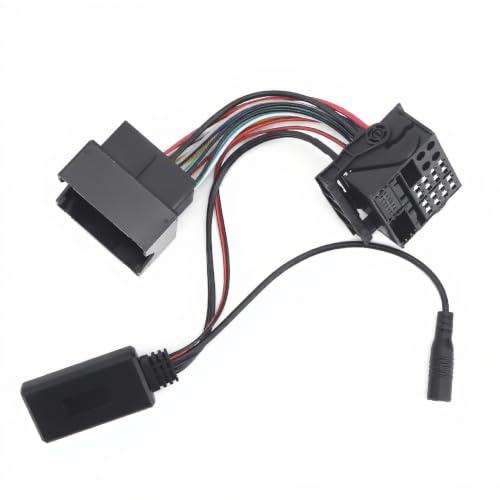 TIKATARER Adattatore Audio Bluetooth 5.0 AUX con Microfono, Cavo da 12 Pin da 59.1 Pollici per Chiamate in Vivavoce Streaming Musicale qualità del Suono Chiara per Autoradio CDC40 CD70