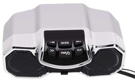 Luocute Altoparlante Bluetooth per Moto, Resistente All'acqua IP54 | Supporto per manubrio regolabile, per scooter e ATV, audio stereo 2x10 W, USB e radio FM