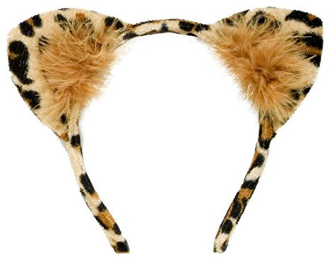 Amakando Katzenohren Harreifen Leoparden Ohren Haarreif Katzen Haarschmuck Leopard Kopfschmuck Kostüm Accessoire Damen Tigerohren Tierohren