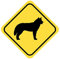 Samunshi® Husky Warnschild Warndreieck Aufkleber Achtung Vorsicht Hund - 8x8cm mehrfarbig