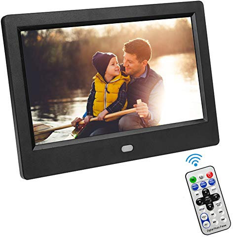 VBESTLIFE Digitaler Fotorahmen,7 HD LED Bildschirm,Digital Bilderrahmen mit Wecker / MP3 / MP4 Movie Player für Zuhause/Büro.(EU)