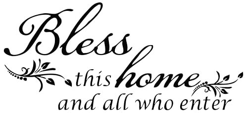 ZSSZ Wandaufkleber aus Vinyl mit Zitat Bless This Home and All Who Enter 22 x 10 Black #3
