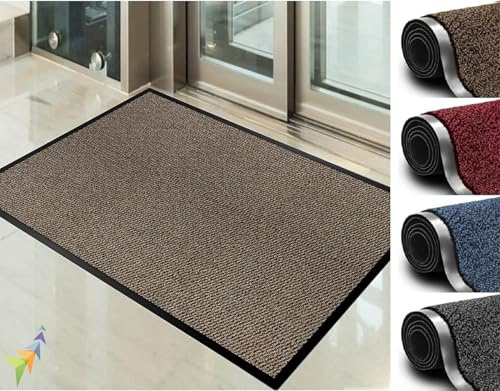 Abaseen Dirt Trapper Mat, Rubber Door Mat Indoor & Door Mat Outdoor,Heavy Duty Super Absorbent Non Slip Rubber Backed Barrier Mat Washable Indoor