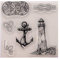 Uteruik Silikon Stempel Siegel Aufkleber Klar Stempel Natürliches Muster Leuchtturm Anker Seil Prägeschablone DIY Handwerk Scrapbooking Fotoalbum Dekoration 1pcs (#G)