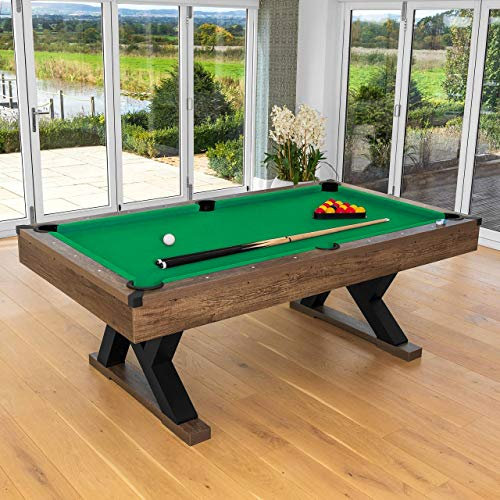 PINPOINT Pool Table | 7ft Adjustable Billiards Table for Home, Pub, and Office – Sleek Design with Pool Balls, Chalk, Triangle & Brush Included for Professional Play