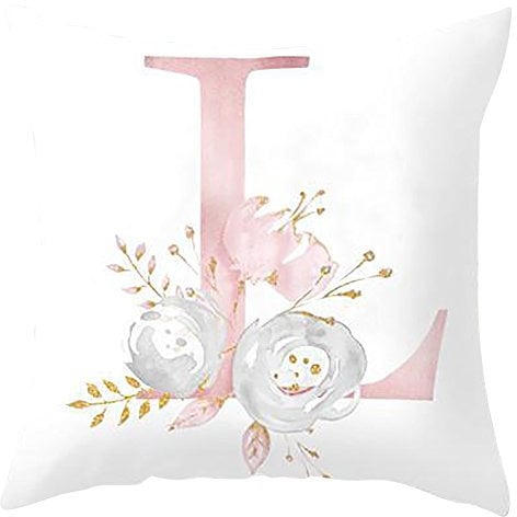 HshDUti Alphabet Kissenbezüge, Samt Zierkissenbezug, ohne Füllung-kissenhülle Dekorative Buchstabe Kissenbezug mit Verstecktem Reißverschluss für Sofa, Couch, Zimmer, DIY Name, 45 x 45 cm L