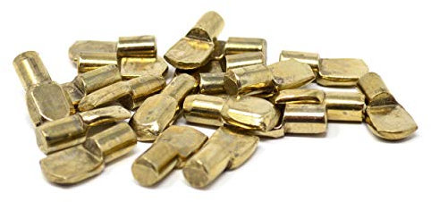 Design61 Regalbodenträger 6 mm Bodenträger für Regalböden Stahl vermessingt Löffelform Löffelform Stahl 20 Stück