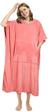 Kato Tirrinia Beach Surf Poncho mit Tasche, wasserabsorbierendem Neoprenanzug, Wickeltisch Hoodie, Handtuch Poncho Bademantel zum Surfen, Schwimmen, Baden für Erwachsene, Männer, Frauen, Sanddicht