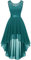Berylove Abendkleider Elegant für Hochzeit Abschlusskleid Abiball Kleid Brautjungfernkleider Damen Abendkleid Vokuhila Kleid 035 Peacock Green L