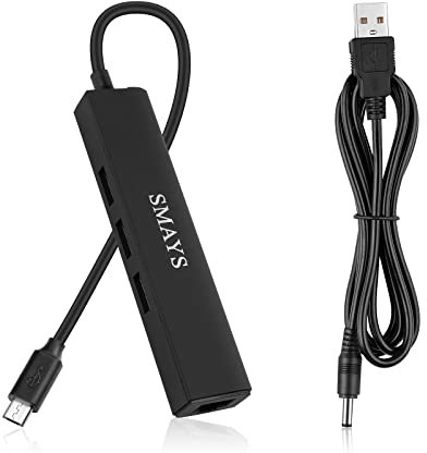 USB Ethernet Adapter Replacement for Roku Express 4K+ 2021 and TV Stick Streaming Media Player - with Micro USB OTG Hub