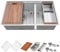 Ruvati 36-inch Workstation Kitchen Sink - 60/40 Double Bowl Undermount 16 Gauge Stainless Steel Kitchen Sink with Brushed Finish hides scratches, Easy-to-Clean Undermount Sink - RVH8359