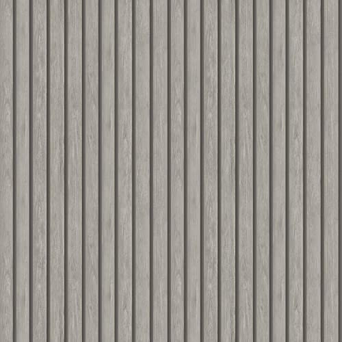 Grey Wooden Slat Wallpaper Wood Effect Modern Realism Contemporary Feature Wall Bedroom