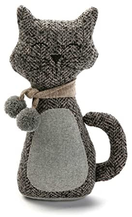 TIENDA EURASIA® Topes para Puertas Originales - Topes Fabricados de Poliester y Rellenos de Arena - Topes para Puertas Decorativos - Figuras de Animales (Gato)