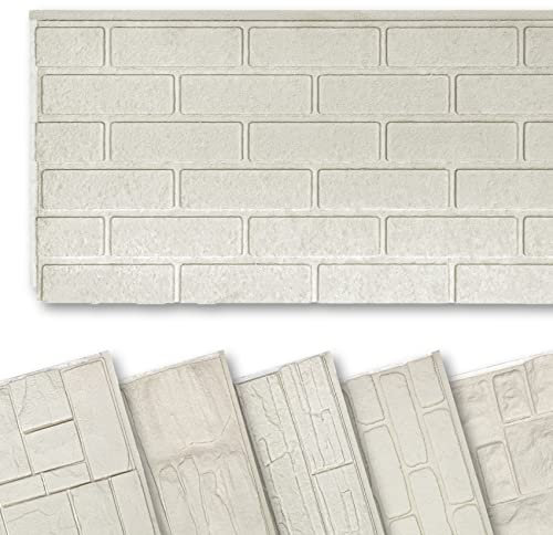 HEXIM Fassadenpaneele Steinoptik EPS Styropor - 121x50 cm Paneele Außen & Innen Klinker Riemchen Akustik Wärmedämmung Isolierung Steinwand Wandplatte Wärmedämmung (0,57m² FP201)