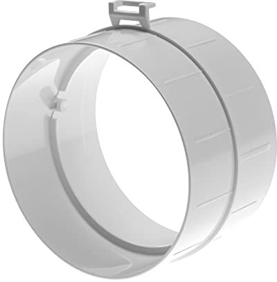 Vent Systems 100 mm / 4 Inch - White - Male Fit Duct Pipe Connector - ABS Plastic - Hose Dryer Vent Coupler - Round Flexible Or Straight Duct Coupler - Ducting Connection
