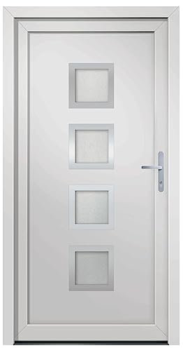 vidaXL Porte d'entrée Blanc 108x200 cm PVC, porte, porte en PVC, porte d'entrée, porte d'entrée en PVC