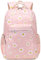 LEDAOU Schulrucksack, Teenager, Jungen, Mädchen, Kinder, Büchertasche, Grundschultasche, für 8–14 Jahre, Weiß, Gänseblümchen, Pink, Medium, Rucksack für Jungen und Mädchen
