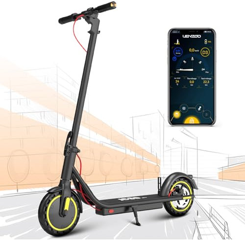 E Scooter mit Straßenzulassung,36V10.4Ah Batterie und 350W Motor Zusammenklappbarer Elektroroller, Reichweite 35KM, Geschwindigkeit bis zu 20KM/H, 8.5 Reifen Belastung 120KG, APP Steuerung