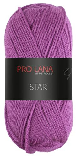 Frida's Wollhaus Pro Lana 50 g Star Stricken Häkeln Wolle Garn weich pflegeleicht 39 Farben (44 | Lila)