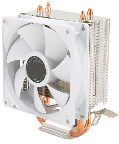 Bewinner Weißer CPU-Luftkühler, 90 Mm CPU-Kühler, Dual Tower 2 Heatpipes CPU-Lüfter, Leiser Lüfter CPU-Kühler für Intel 775 1150 1151 1155 1156 1200 1700 1356 1366