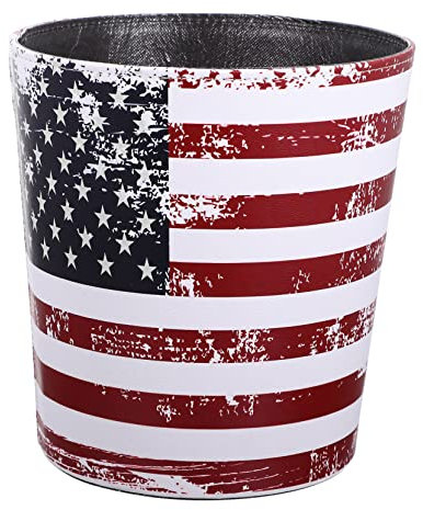 PRETYZOOM Poubelle Vintage Cuir Pu Conteneur De Déchets Multifonctionnel Pour Maison Salle De Bain Cuisine Modèle Décoratif Sans Couvercle
