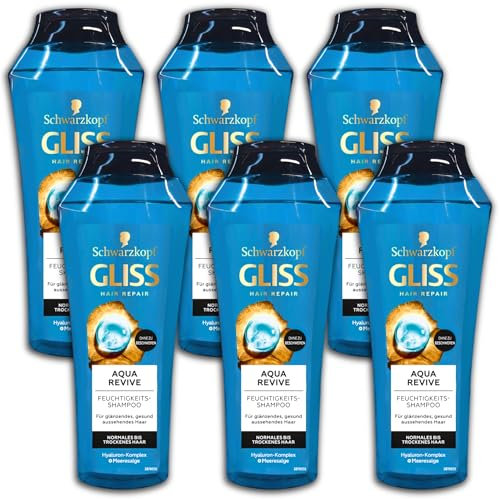6 er Pack Gliss Aqua Revive Feuchtigkeits-Shampoo 6 x 250ml