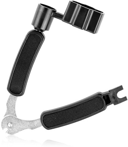 GLADFRESIT 3-in-1 Multifunctional Guitar Tool String Winder and Cutter Cutters Winders for Banjo Mandolin Ukulele Black