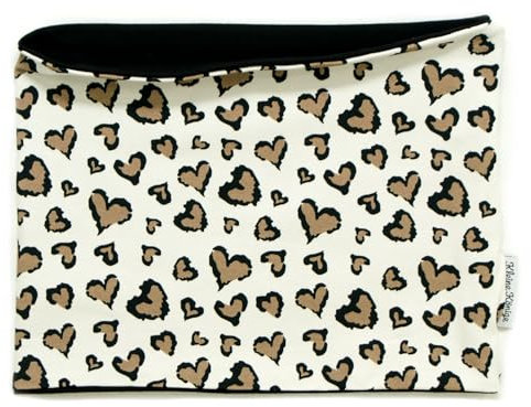Kleine Könige Loop Schal Kinder Mädchen bis 10 Jahre · Modell Leo Herzen beige, schwarz · Ökotex 100 zertifiziert · Made in Germany