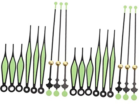 Artibetter 20 Sätze Leuchtende Hände Uhr-Reparatur-Set Uhr Ersatz Mechanismus Austausch des Quarzuhrwerks Uhrenbausatz Uhrzeiger Mit Sekundenzeiger Uhr-Kits Bausätze 3D-Uhr Green Aluminium