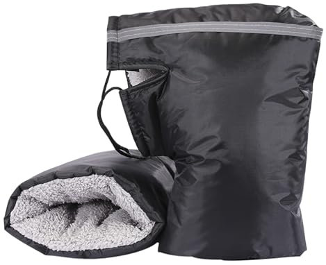 ZKSJFU 2 Pièces Gants De Guidon Moto pour Benelli TNT135 TNT125, Hiver Protège Mains Chauds Résistance Au Froid Gants De Guidon De Moto Manchon Velo Guidon,A