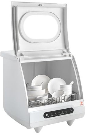 Mini Geschirrspüler, 800w Tischgeschirrspüler mit Klares Fenster Tragbarer Mini Geschirrspüler mit Geschirrständer Mini Spülmaschine, für Büro,Camping