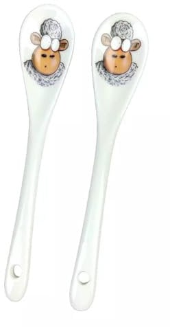 2er Set Porzellan Löffel - Schaf - Eierlöffel