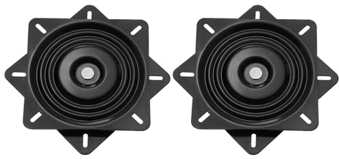 sourcing map 25,4 cm Barhocker-Ersatz, 360° drehbar, Lazy Susan Drehteller, quadratischer Halbkugellagersitz, drehbare Basisplatte für Liegestuhl oder Tisch, Schwarz (250 x 20 mm)