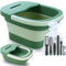 Fußbadewanne 10-in-1 Set Fußbad [Edelstahl Fußfeilen+Hornhautentferner] - Fußpflege & Pediküre Set für Damen & Herren – Fußwanne & Fussbadewanne für weiche, glatte Füße