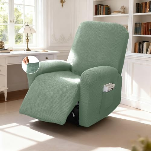 AnkekolyStar Housse de fauteuil, fauteuil de relaxation, extensible, avec poches, housse de fauteuil jacquard à rayures, tout compris pour fauteuil TV, chaise longue