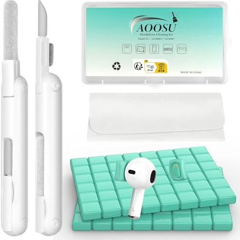 AOOSU Rengöringsset för iPhone, Rengöringsset för, Rengöringspasta Pen, Mikrofiberduk, 3-i-1 Multifunktionell Rengöringspen för Smartphones och Telefoner - Grön
