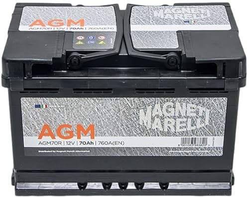 Magneti Marelli Parts & Services - Batteria Auto 70 Ah con Tecnologia Agm, Batteria Auto Start e Stop L03 069070760009 al Piombo Acido, Alte Prestazioni - 12V 760A(EN) con Maniglie, Ricambi Auto