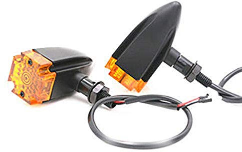 Universal 12 V Kreuz Blinkerleuchten Motorrad Blinker Anzeige Cruiser Chopper Cafe Racer Old School Bobber Atv Blinker Lichter (Schwarz)