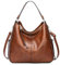 Kris Anna Hobo Sac à Main portés épaule Seau pour Femme en Cuir PU Marron