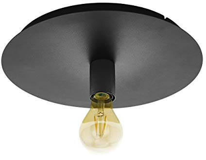 EGLO Deckenlampe Passano 1, 1 flammige Deckenleuchte Modern, Industrial, Wohnzimmerlampe aus Stahl in Schwarz, Küchenlampe, Flurlampe Decke mit E27 Fassung