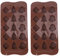 Amosfun Weihnachtsstern-förmige Silikon-Schokoladenform mit 15 Mulden, 2er-Set antihaftbeschichtete Formen in Lebensmittelqualität für Süßigkeiten, Eiswürfel und Gummibärchen, perfekt zum Backen