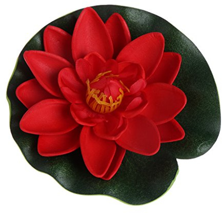 Yinuneronsty Artificial Fake Floating Flowers Lotus Plants Water Lilies Garden Garden Pond Decor Comme montré,Voir la description du produit red