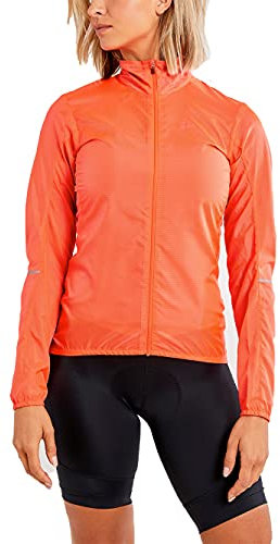 Craft ADV Essence Light Wind Jacket W Shock M - Ultraleichte Damen Windjacke wasserabweisend, Fahrrad Regenjacke faltbar, Rennrad Jacke, atmungsaktiv, reflektierend