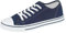Ladies Canvas Shoes Plimsole Trainer Pumps Womens Lace Up Flat Shoes Navy Size UK 5 EU 38