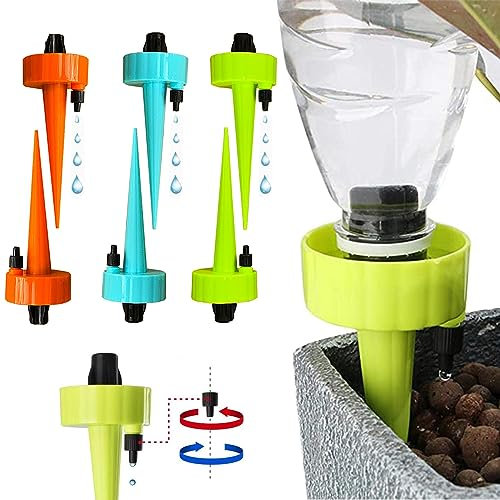 Sistema de Riego por Goteo Automático Kit 6 PCS Ajustable Piezas Riego por Ggoteo Spike Sistema de Irrigación para Jardín Bonsáis y Flores, Ideal Dispositivo de Irrigación Automático en Vacaciones