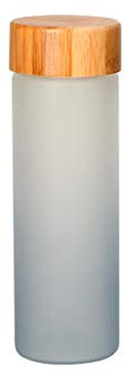 Uakeii Glasflasche Frosted 0,4l matt Sodalime-Glas Bamboo - Neoprentasche