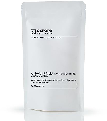 Antioxidant Tablets | with Vitamin C, E, A and Zinc | Green Tea and Turmeric | Premium Plant Extracts | Vision, Metabolism, Skin & Hair Supplement | Oxford Vitality
