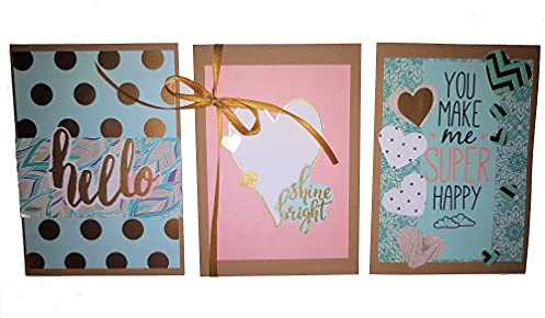 3 Grußkarten Kraftpapier Grüße Liebe Kraftpapier handmade